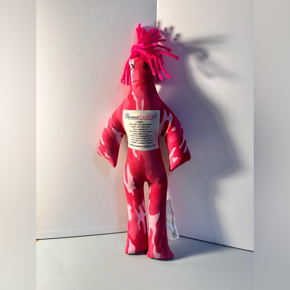 DAMMIT 13" Plush DOLL PINK BREAST CANCER I AM A SURVIVER DAMMIT!!! Stress relief